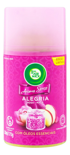 Refil aromatizante Bom Ar Air Wick Freshmatic Aroma Sense alegria 250 ml