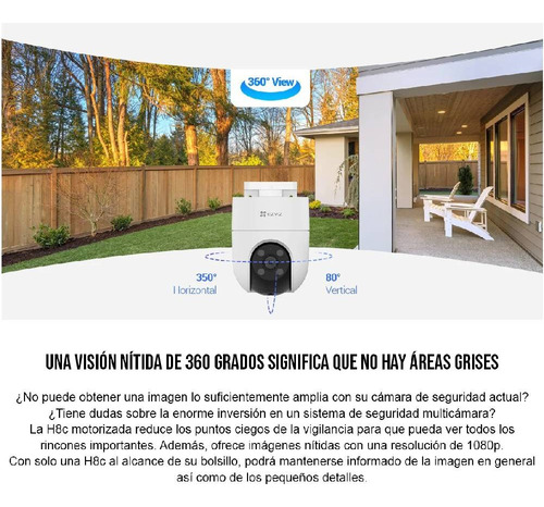 Combo X3 Cámara Ezviz Domo H8c 360 Full Hd Wifi Exterior/int