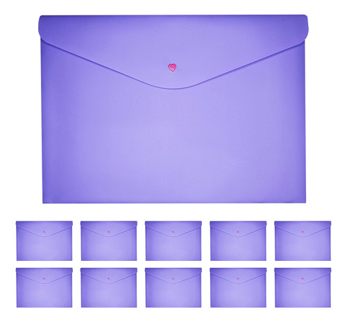 Kit 10 Envelopes Com Botão A4 Fullcolor Resistentes