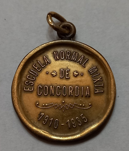 Antigua Medalla Escuela Normal Mixta De Concordia 1910 1935