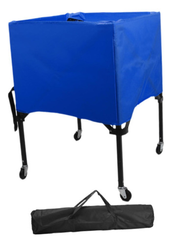 Carro Rodante Para Pelotas Deportivas Plegable Con Azul
