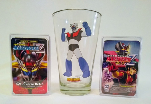 Combo Cartas Y Vaso Mazinger Z Anime Manga Universo Retro