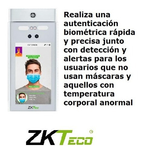 Imagen 6 de 10 de Control De Accesos C/reconoc Facial Imagenes Termicas Zkteco