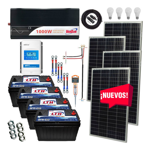 Kit Solar 2400 Watts Lth Inversor 1000w Onda Pura Mppt