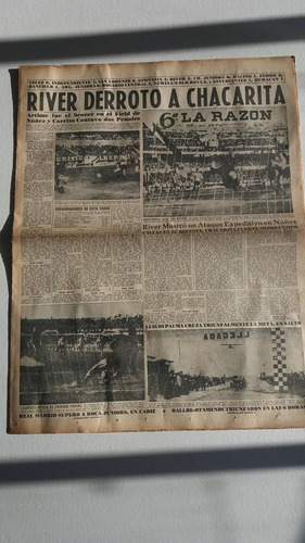 Diario La Razón 30 Agosto 1964 River Derrotó A Chacarita