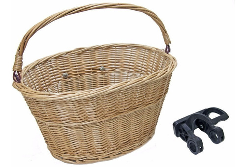 Cesta Bicicleta Vime Retro Vintage C/ Suporte Food Bike