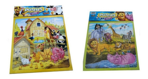Imagen 2 de 7 de Rompecabezas Puzzle 2 En 1 Granja Y Selva 25 Piezas Duravit