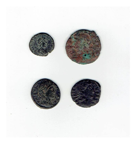 Monedas Romanas Imperiales, (4), Siglo Iv D.c. Jp