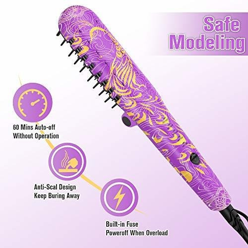 Imagen 6 de 7 de Osilifen Hair Straightener Brush Hot Comb, Professional Ion