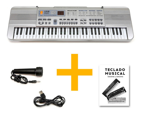 Imagen 1 de 10 de Organo Piano Teclado Musical Infantil Microfono Mq813 Usb