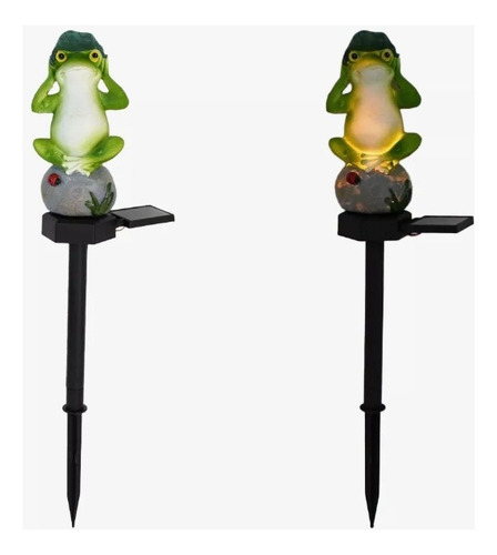 Lámpara Recargable Solar Diseño Animales Con Estaca Jardin Sapo