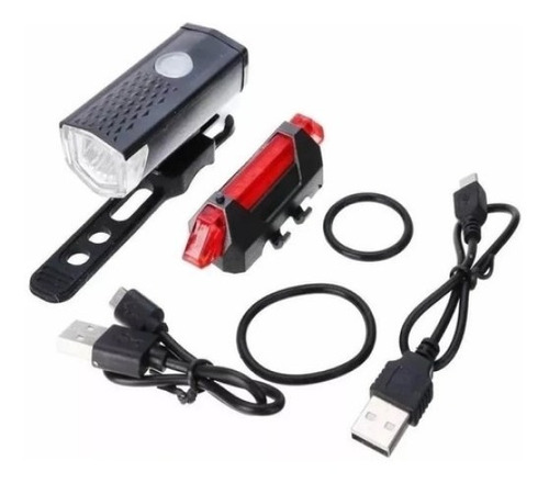 Pack Luz Led Bicicleta Delantera Y Trasera Recargable Usb