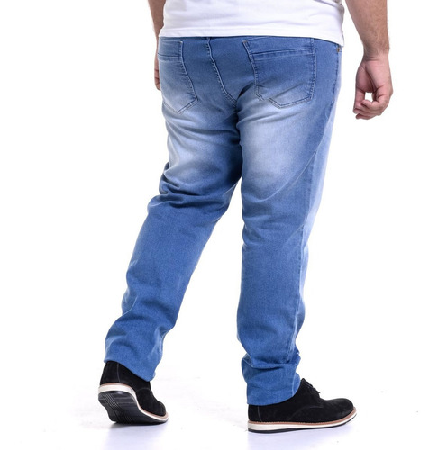 Calça Plus Size Masculina Modern Jeans Slim Com Lycra Promo