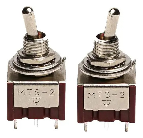 Chave Mini Switch Toggle 3 P On/on/on 6 Terminais - 2 Peças