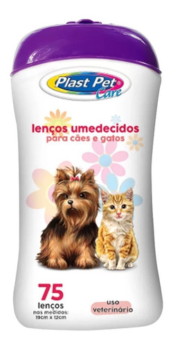 Toallitas Húmedas Para Mascotas Plast Pet 75 Unidades