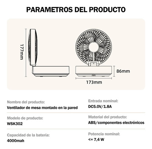 Ventilador De Escritorio, Ventilador Portátil Silencioso.