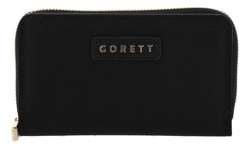 Cartera Gorett Sol Gs25086-3 Color Negro Diseño De La Tela Liso