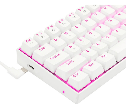 Imagen 7 de 9 de Teclado Mecánico Redragon Dragonborn White Led Rosa Sw Brown