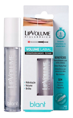 Imagem 1 de 7 de Brilho Labial Hidratante Blant Lip Volume Incolor 4ml