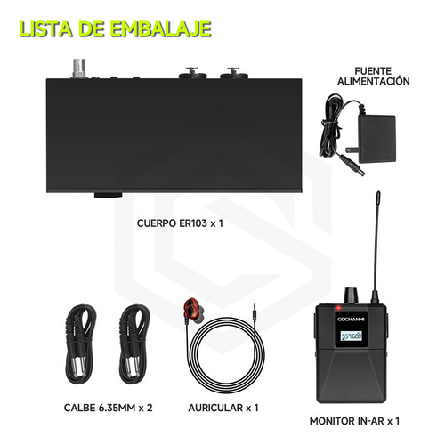 Sistema Monitoreo Gc Er103 De 1 Canal Mono Con 6 Receptores