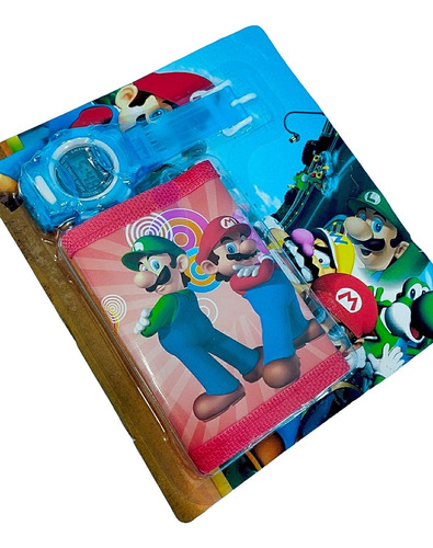 Billetera Reloj Súper Mario Bros Obsequio Toys Kids 