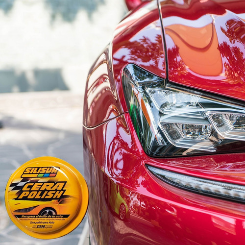 Cera Polish Crema Con Esponja Para Auto Silisur 300grs