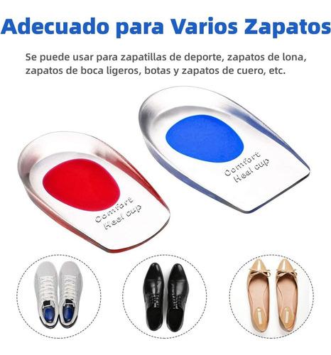 Pack X2 Taloneras Silicona Ortopédicas Marin Plantilla Para Espolón Calcáneo Fascitis Plantar Alivio Del Dolor Talón Gel Suave Antideslizante Unisex Talla Única Lavables Marin Plantillas De Gel