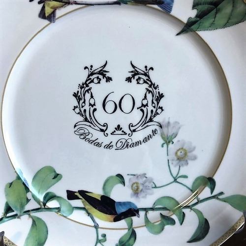 Imagem 4 de 4 de Prato Bodas De Diamante 60 Anos De Casamento D153