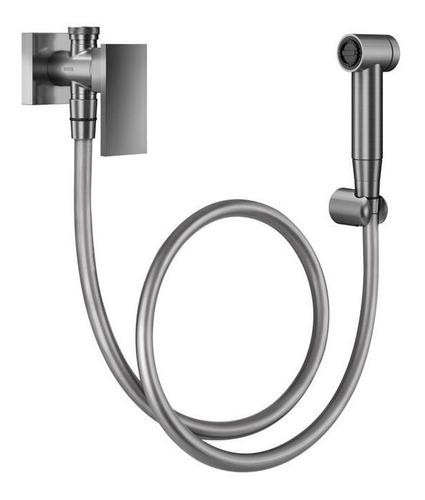 Ducha Higiênica Docol Com Registro Para Água Fria New Edge 925670 Grafite Escovado