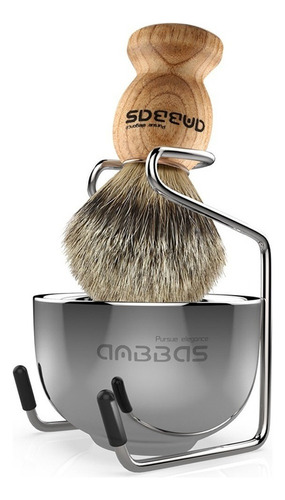 . Conjunto De Escova De Barbear De Cabelo De Texugo Puro