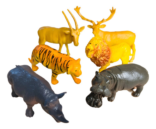Set De Animales De La Selva X6 Juguete Niños Regalo Navidad