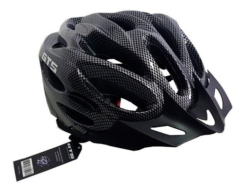 Capacete Com Sinalizador Led Ciclismo Bike Preto Grafite Gts