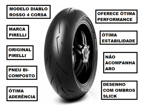 Pneu Pirelli Traseiro 180/55-17 Tl Rosso 4 Corsa Triumph