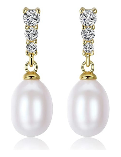 White Pearl Earrings Women Ouxi 925 Silver Dangle Earrings M