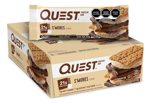 Barra De Proteína Quest, Galleta/chocolate Y Malvavisco Sabor S'mores