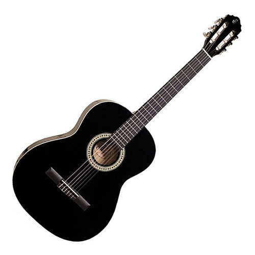 Imagem 3 de 4 de Violão clássico GianniniStart N-14 para destros preta verniz brilhante
