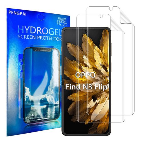 USDILU 2x Mica Hidrogel Para Oppo Find N3 Flip Protector Pantalla Suave Hd Transparente Película Tpu Resistente A Arañazos Antihuellas Flexible Fácil Instalación Sin Burbujas