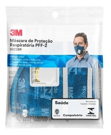 Imagem 5 de 6 de 50 Máscara Azul 3m 9822 Pff2 Com Válvula N95- C/ Nota Fiscal