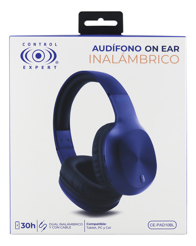 Audífonos On Ear Inalámbricos Bluetooth Recargables Color Azul