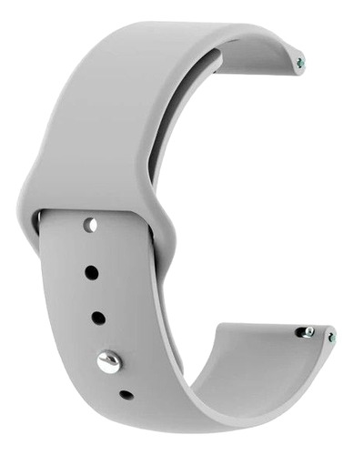 Malla De 20mm Con Boton Acero Para Amazfit Bip 3 Gts 2 3 4 Mini Colmi P8 V23 C60 P61 P8 Plus T98 Samsung Watch 3 4 5 6 7 Generica Marca Miaband Color Gris Claro