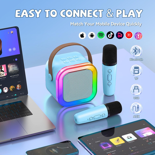 Parlante Con Microfono Portátil Inalambrico Bluetooth Karaok