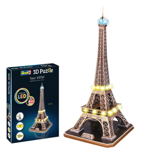 Torre Eiffel Com Led 3d Puzzle Quebra-cabeça Revell 00150