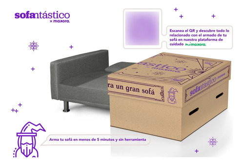 Sofá Sofantástico Aria 3 Plazas Lino Color Gris Oscuro