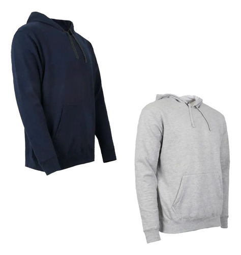 Pack 2 Hoodies Premium Hombre Basica Moda Sudadera Slim M G