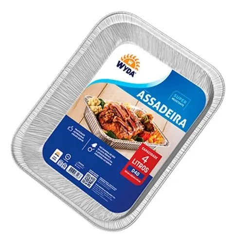 Bandeja Descartable De Aluminio 4 Lts Sin Tapa Pack X12