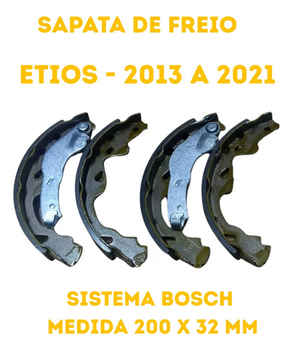 Sapata Freio Com Haste Sistema Bosch Etios 2012 2013 A 2021