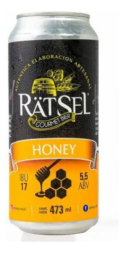 Cerveza artesanal Ratsel Artesanal Honey lata 475 mL