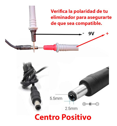 Eliminador 9v 1a Fuente Alimentación Plug 2.1mm