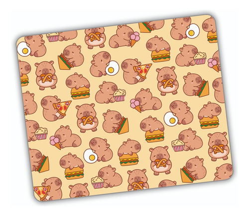 Mouse Pad Capibara Comiendo Blanco Capibara Comiendo