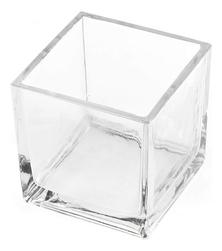 Jarrón De Cristal Cuadrado Para Flores Y Velas